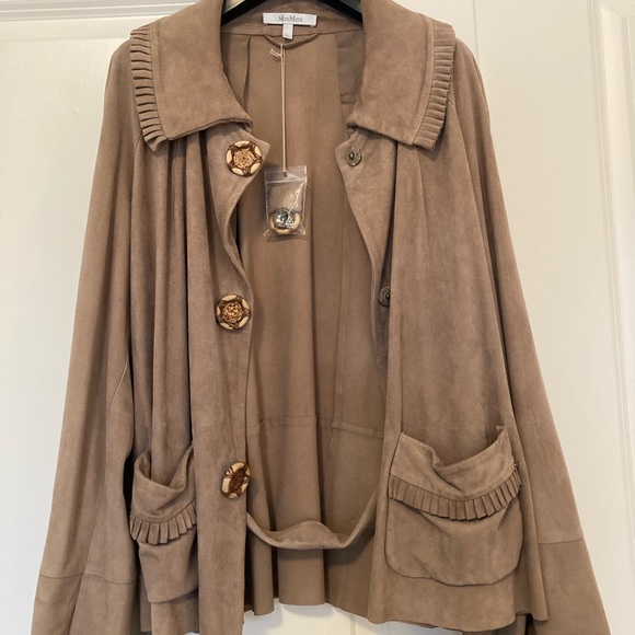 MaxMara Italian suede luxury jacket, size 12-14 - Picture 3 of 12